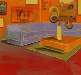 Anton Henning, Interieur No. 95, 2001, oil on canvas, in artist's frame