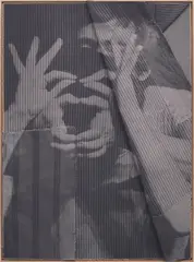 David Noonan, Untitled, 2012, silkscreen on linen collage, in artist's frame