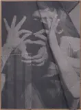 David Noonan, Untitled, 2012, silkscreen on linen collage, in artist's frame