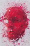Philippe Pasqua, Aveugle rouge, 2007, oil and ink on printed paper mounted on canvas, in artist's frame