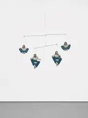 Sarah Lucas, Self Portrait Mobile, 1993, four cut-out photographs, string and metal