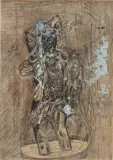 Sandro Chia, Y me sonrieron, 1987, tempera, pencil, charcoal and acrylic on paper