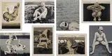 Yue Minjun, Eight works: The Grassland Series, 2008, serigraph and woodcut print, in 8 parts