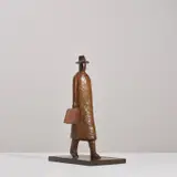 Jean-Michel Folon, Sans bagage, 2005, bronze with a golden brown patina
