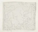 L'Ètreinte I (The Embrace I) by Pablo Picasso, 1963, Linocut rincé printed in white with China ink, on Arches paper, with full margins, sold Jan 2020