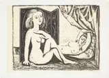 Les Deux femmes nues (Two Nude Women) by Pablo Picasso, 1946, Lithograph with tint stone in beige, on Marais paper, with full margins, sold Jan 2020