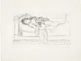 Orientale sur lit de repos, sol de carreaux rouges (Oriental Day Bed, Red Tiled Floor) by Henri Matisse, 1929, Lithograph, on Arches paper, with full margins, sold Jan 2020