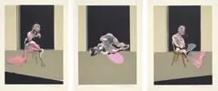 Triptyque Août 1972 (after, Triptych August 1972) by Francis Bacon, 1979, The complete set of three lithographs in colours, on Arches paper, with full margins, sold Jan 2020
