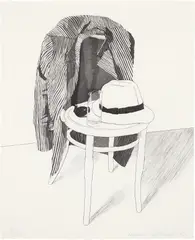 Panama Hat by David Hockney, 1972, Etching and aquatint, on Crispbrook handmade paper, the full sheet, sold Jan 2020