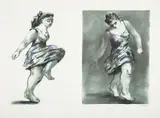 Dancer Twice by William Kentridge, 1996-97, Digital print with extensive hand-colouring in watercolour, pastel and charcoal, on Arches paper, with full margins, sold Jan 2020