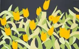 Alex Katz, Yellow Tulips, 2014, Screenprint in colours, on museum board, the full sheet