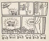 Keith Haring, The Blueprint Drawings: one plate, 1990, Screenprint, on Arches Cover paper, with full margins