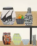 Shelf Still Life by Jonas Wood, 2018, Lithograph with screenprint in colours, on wove paper, the full sheet, sold Jan 2020