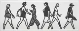 Walking in Melbourne 2, from Walking in Melbourne series by Julian Opie, 2018, Laser-cut museum board relief print, the full sheet, sold Jan 2020