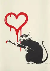 Love Rat by Banksy, 2004, Screenprint in colours, on wove paper, with full margins, sold Jan 2020