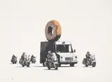 Donuts (Chocolate) by Banksy, 2009, Screenprint in colours, on Arches 88 paper, with full margins, sold Jan 2020