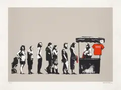 Festival (Destroy Capitalism), from Barely Legal by Banksy, 2006, Screenprint in colours, on wove paper, with full margins, sold Jan 2020