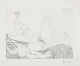 Pablo Picasso, Repos. Deux filles nues (Two Nudes Resting), plate 97 from Séries 156, 1971, Etching, on Rives paper, with full margins