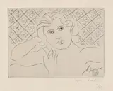 Henri Matisse, Torse, fond fleuri (Torso, with Flowery Background), 1929, Drypoint, with Chine-collé to Arches paper, with full margins