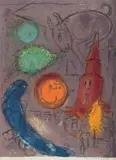 Saint-Germain des Prés by Marc Chagall, 1954, Lithograph in colours, on Arches paper, the full sheet, sold Jan 2020