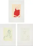 Thomas Schütte, Paloma; Carla; and Gisela, 2012, Three etchings with drypoint and carborundum in colours, on wove paper, with full margins
