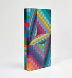 Axo-99 by Victor Vasarely, 1988, Shaped wood hand-painted with acrylic in colours, sold Jan 2020