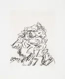 Frank Auerbach, JYM, from Seven Portraits, 1989-90, Etching, on Somerset paper, with full margins