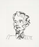 Frank Auerbach, Geoffrey, from Seven Portraits, 1989-90, Etching, on Somerset paper, with full margins