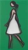 Amelia by Julian Opie, 2018, Lenticular acrylic panel comprised of four inkjet prints in colours, printed directly onto 20 lpi lenticular animating l, sold Jan 2020