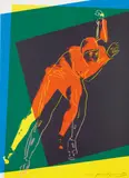 Speed Skater, from Art and Sports portfolio by Andy Warhol, 1983, Screenprint in colours, on Arches 88 paper, the full sheet, sold Jan 2020