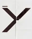 Wade Guyton, X Poster (Untitled, 2007, Epson Ultrachrome inkjet on linen, 84 x 69 inches, WG1211), 2019, Digital print with archival UV curable inks, on wove paper, the full sheet, hand-folded (as issued), contained in the original white cardboard portfolio box
