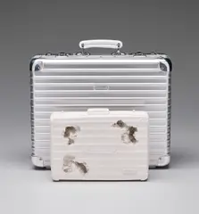 Eroded Attaché by Rimowa x Daniel Arsham, 2019, Cast multiple, contained in a black satin lined aluminium RIMOWA briefcase, with accompanying Owner's Manual and 5-year , sold Jan 2020