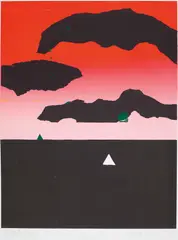 Harold Ancart, Untitled (Fall), 2016, Unique screenprint in colours, on Moulin de Roy Canson paper, with full margins