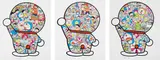 Doraemon's Daily Life; M. Fujiko, F. Fujio and Doraemon are in the Field of Flowers; and Doraemon in the Field of Flowers by Takashi Murakami, 2019, Three screenprints in colours, on smooth wove paper, with full margins, sold Jan 2020