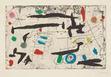 Joan Miró, Tracé sur la paroi II (Drawn on the Wall II), 1967, Etching and aquatint with carborundum in colours, on Mandeure rag paper, with full margins