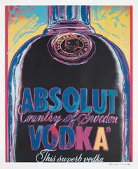 Absolut Vodka by Andy Warhol, 1985, Screenprint in colours, on wove paper, with full margins, sold Sep 2020