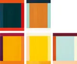 Anima Mundi 5-5 III Ed. by Imi Knoebel, 2009, The complete set of five collages with acrylic in colours, on constructed plastic panels, each mounted to aluminium (as , sold Sep 2020