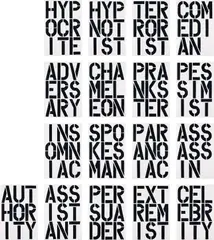 Black Book by Christopher Wool, 1989, Hardcover book, with 17 text images, on smooth wove paper, the full sheets, bound (as issued), sold Sep 2020