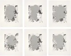 Portraits (b/w) by Christopher Wool, 2014, The complete set of six lithographs, on BFK Rives paper, with full margins, sold Sep 2020