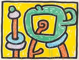 Keith Haring, Flowers 3, 1990, Screenprint in colours, on Coventry Rag paper, the full sheet