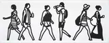 Walking in Melbourne 5, from Walking in Melbourne series by Julian Opie, 2018, Laser-cut museum board relief print, the full sheet, sold Sep 2020