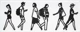 Walking in Melbourne 6, from Walking in Melbourne series by Julian Opie, 2018, Laser-cut museum board relief print, the full sheet, sold Sep 2020