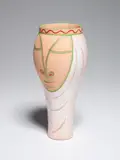 Médiévale (Medieval) by Jean Cocteau, 1958, Red earthenware turned vase painted in coloured enamels with crayon d'oxyde additions, sold Sep 2020
