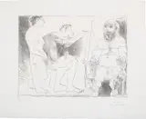 Pablo Picasso, Peintre avec un modèle barbu et une spectatrice (Painter with a Bearded Model and a Spectator), 1963, Etching, on BFK Rives paper, with full margins