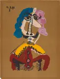 Portrait imaginaire (Imaginary Portraits): one plate by Pablo Picasso, 1969, Offset lithograph in colours, on Arches paper, the full sheet, sold Sep 2020