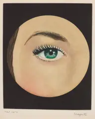 L'Oeil (The Eye) by René Magritte, 1968, Etching and aquatint in colours, on BFK Rives paper, with full margins, sold Sep 2020