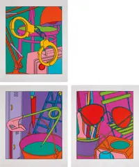 Intimate Relations by Michael Craig-Martin, 2001, The complete set of three screenprints in colours, on wove paper, with full margins, sold Sep 2020
