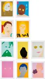 Gary Hume, Portraits, 1998, The complete set of 10 screenprints in colours, on Somerset Satin paper, with full margins, with colophon and title page, the sheets loose (as issued) all contained in the original buckram-covered portfolio with printed cover