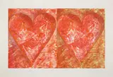 Two Red Hearts by Jim Dine, 1993, Woodcut and photo-engraving in colours, on two sheets of Stonehenge paper joined (as issued), with full margins, sold Sep 2020