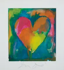 Complete Graphics (Three Heart Prints) by Jim Dine, 1970, The complete set of three prints including two screenprints and one lithograph with collage in colours, on various wove , sold Sep 2020